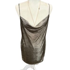 Forever 21 Gold Metallic Mini Dress Size Junior’s Large